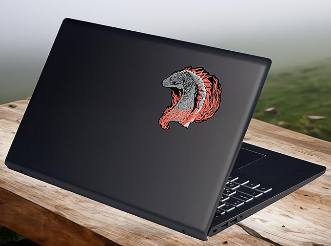Elektroplate Officially Licensed House of The Dragon Targaryen Flame Dragon Dynamic Decal 4.0" x 3.7" | Premium All Weather for Car, Water Bottle, Laptop, Cooler, Toolbox, Phone | Made in The USA