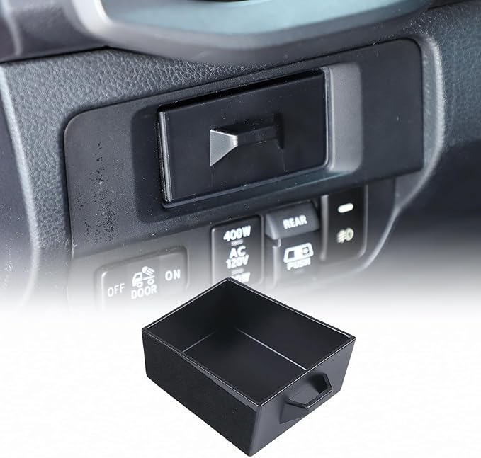 CHEAYAR Car Central Control Storage Box Compatible with Toyota Tacoma 2016-2022, Drivers Side Cubby Drawer, Coin Key Card Holder - Interior Tray Organizer Upgrade Accessories (Black - Minimalist)