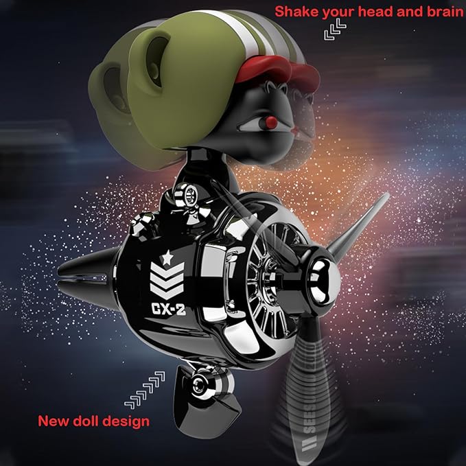 Pilot Car Air Freshener, Cute Orangutan Car Vent Clip Air Freshener Automotive Air Outlet Fan Diffuser, Automotive Interiors Vent Decoration (Shake Head Style - Green)