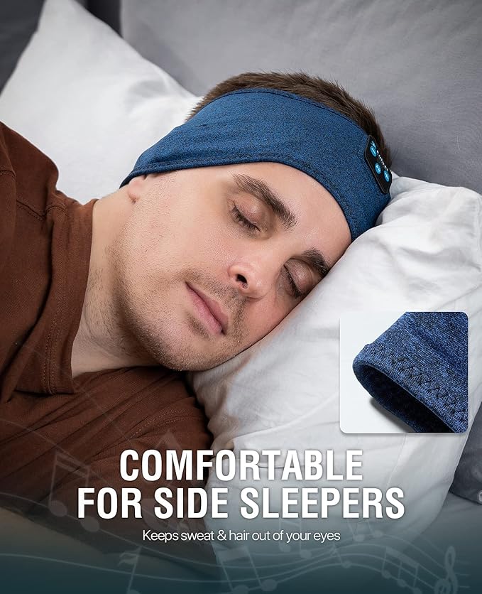 Perytong Sleep Headphones Wireless, Bluetooth Sports Headband Headphones with Ultra-Thin HD Stereo Speakers Perfect for Sleeping,Workout,Jogging,Yoga,Insomnia, Air Travel, Meditation (Deep Teal)