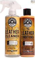 Chemical Guys Leather Cleaner and Conditioner Kit - Car Cleaner and Conditioner, Safely Cleans & Conditions Leather Car Interiors, Furniture, Shoes, Boots, Bags, Apparel & More, 2 Bottles (16 oz Each)