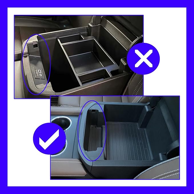(Full Coverage) 2025 Suburban Yukon Tahoe Premier Sliding Console Tray Center Console Organizer Tray for GMC Yukon Chevy Tahoe Suburban 2021 2022-2024 2025 Armrest Storage Box 2023 Chevrolet Suburban