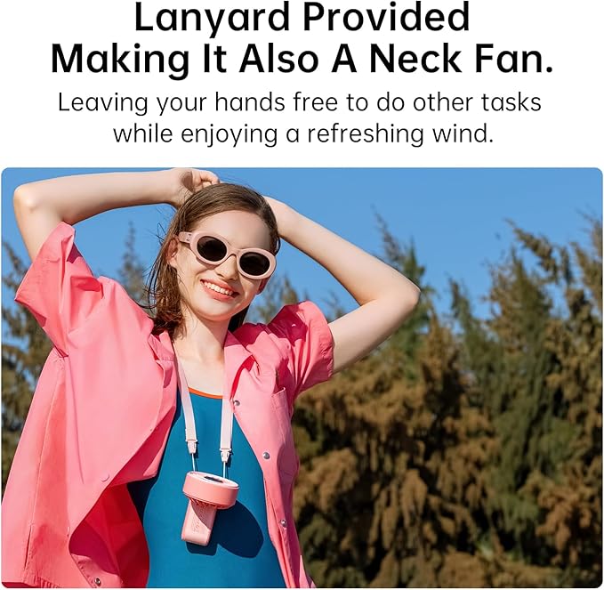 JISULIFE Handheld Fan Life7 – Ultimate Flexibility: High-Power Motor, LED Display, 3600mAh Rechargeable, 5-Speed, Foldable Design, 3-IN-1 Portable Hand/Desk/Neck Fan for Travel, Gift for Women (Pink)