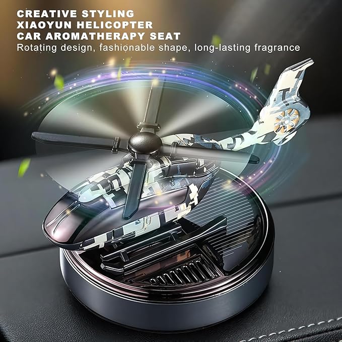 Car Air Freshener | Solar Powered Helicopter Scents Diffuser | Fashion Automotive Interior Decoration Accessories Purifiers for Car and Home Aromatherapy Dashboard (green)