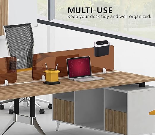 Ginsco Mini Car Trash Can with Lid, Small Car Garbage Can, Cute Leakproof ABS Car Trash Bin, Car Accessories for Interior, Garbage Bin for Car, Home, Office with 120pcs Trash Bags Black/Silver