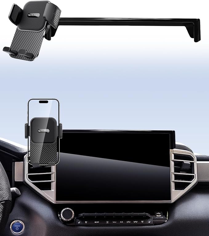 SKYLOTEC Car Phone Holder for Toyota Tundra 2022-2026/Sequoia 2023-2026 Accessories 14-inch Screen Fixed Clip, Automobile Cradles Phone Mount, Cell Phone Base Not Block Air Vent