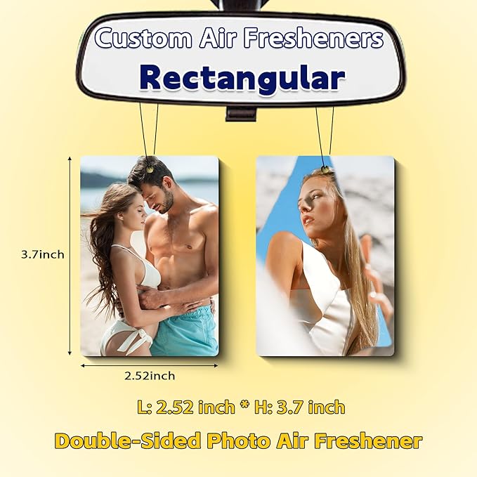 10/20/50/100Pcs Custom Logo Air Fresheners for Car Bulk, Personalized Logo Car Air Fresheners Bulk DoubleSided, Customized Air Freshener Suitable for Car,Wardrobe, Branding Business (Rectangle)