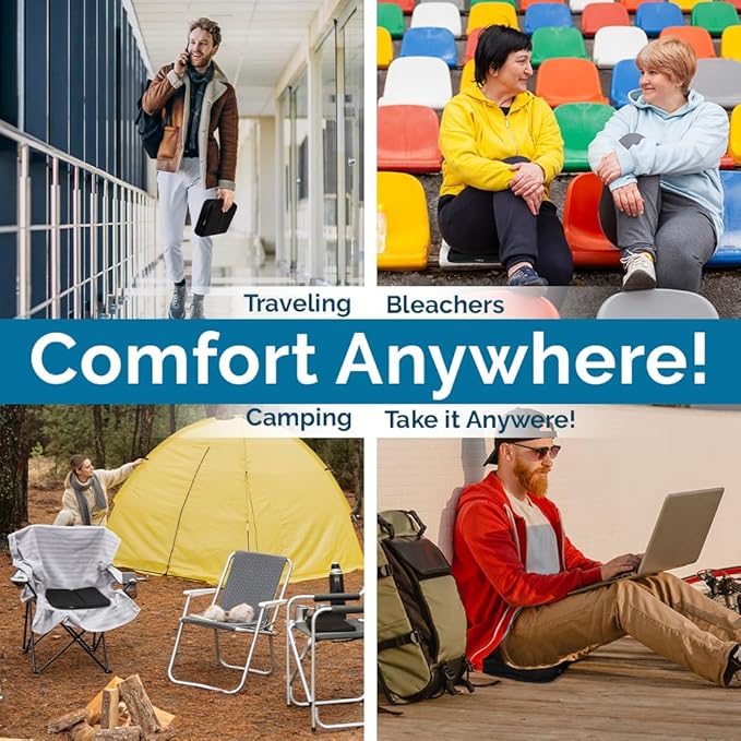 ComfiLife Ergo-Gel Airplane Seat Cushion – Travel Seat Cushion – Compact, Foldable, Portable Comfort