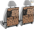 2 Pack Backseat Car Organizer with Storage Pockets Seat Back Organizers for Kids Kick Mats Backseat Protector Automotive Brown Coffee Beans