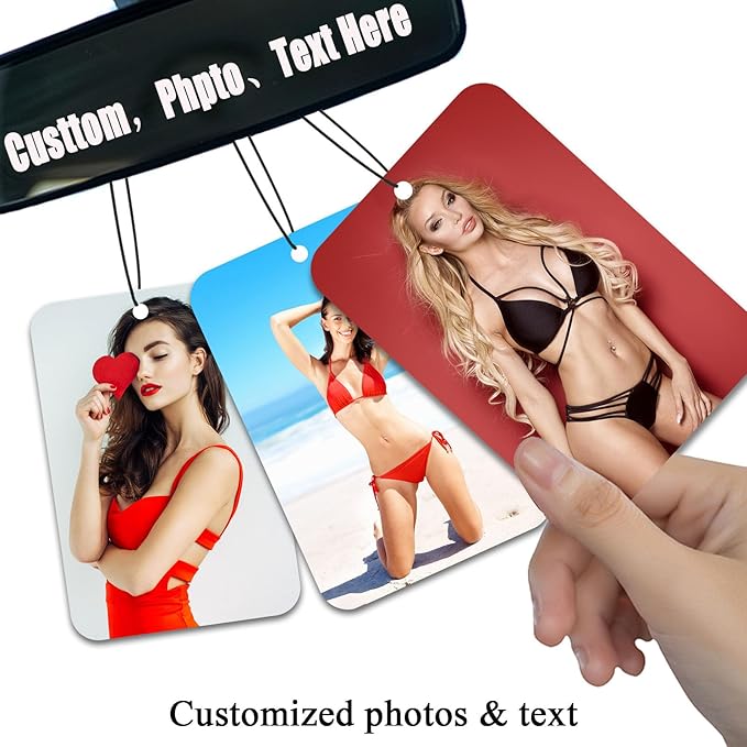 10Pcs Custom Air Fresheners with Picture,Custom Air Freshener for Car,Personalized Air Freshener for Car,Smell Air Fresheners with Photo for Hanging Ornaments, Wardrobe, Bathroom.(Rectangle)