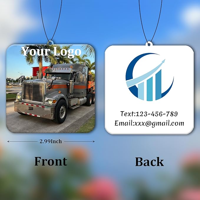10-1000Pcs Custom LOGO Air Fresheners, Customized Bulk Car Air Freshener, Personalized Photo Company Text LOGO Air Fresheners Brand Wedding Gifts (Square)