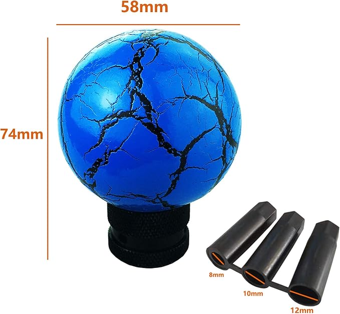 Lunsom Gear Shifter Knob, Resin Shift Ball Round Head Stick Handle Fit Most Automatic Manual Transmission Car (Blue)