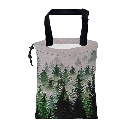 Car Trash Bag Foggy Forest Hanging Drawstring Car Organizer and Storage Bag with Adjustable Buckle Canvas Garbage Bin for Back Seat or Hanging Headrest Car Decor Road Trip Essentials