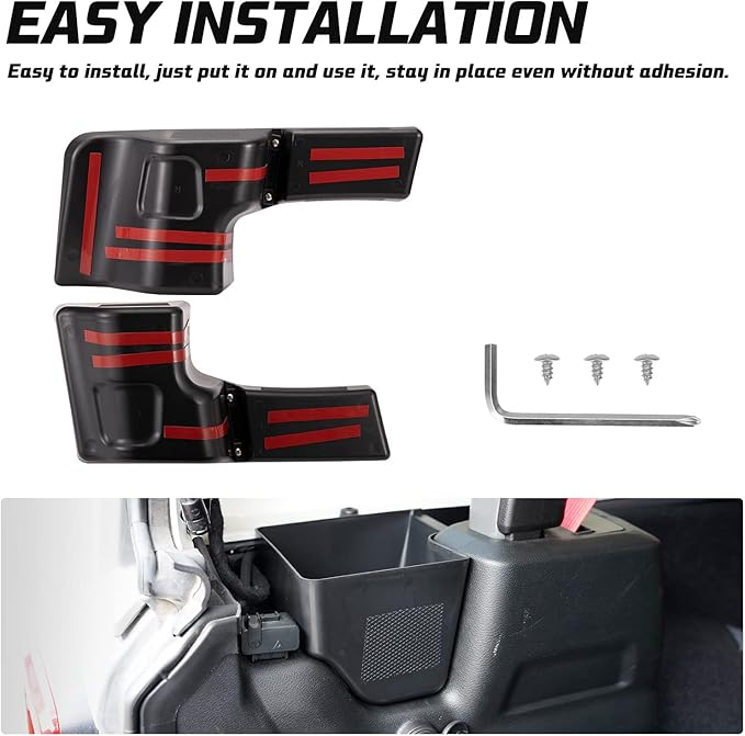 Kiwi Master Wheel Well Storage Trunk Organizers for 2018-2023 Jeep Wrangler JL Rear Storage Bin Box Tray, JL Interior Accessories Parts, Left & Right Side, Pair, Black