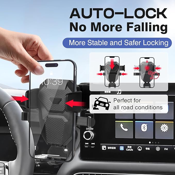 Car Phone Holder for 2023-2025 Honda HR-V Accessories,Adjustable GPS HR-V Phone Mount for 9-inch Screen,Hands-Free Ultra Stable HRV Air Vent Phone Stand