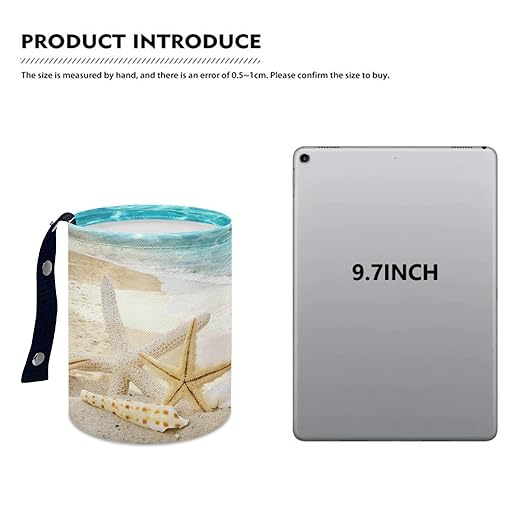 Cute Car Trash Bag, Hanging Car Organizer and Storage Bag, Trash Bin for Car Accessories, Vehicle, Travelling, Camping - Cartoon Beach Star