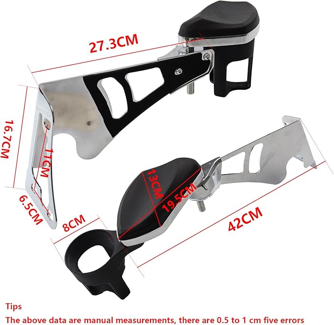 Motorcycle Passenger Armrests Adjustable with Cup Holder for Harley Touring Electra Glides Road Glide Ultra Tri Glide 1997-2013 Motorbike Accessories Parts Chrome