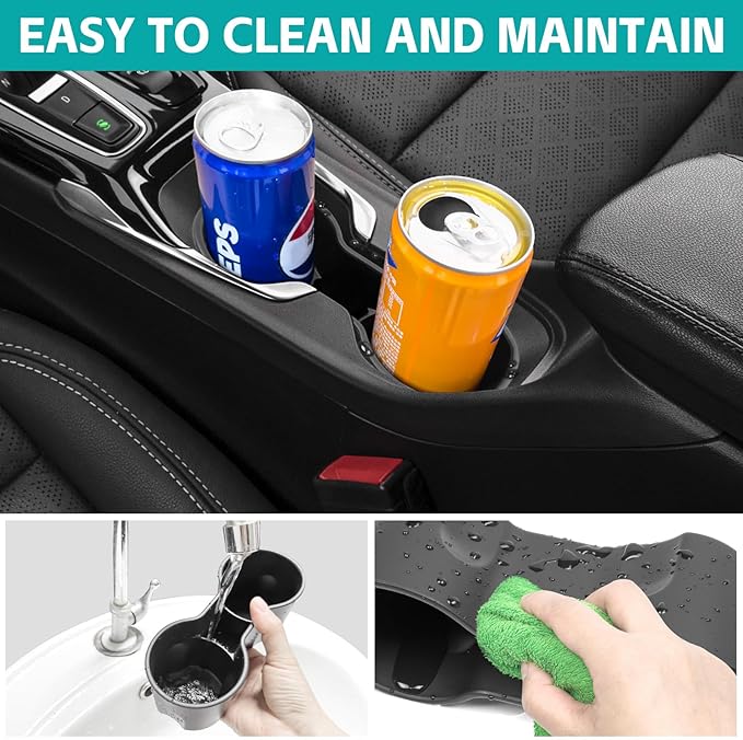 Cup Holder Organizer Compatible with 2022 2023 2024 2025 Chevy Bolt EUV EV Accessories, Noise-Free Water & Dust Proof TPE Insert Console Drink Holder for 2022-2025 Chevrolet Bolt Accessories