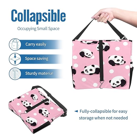 Car Trash Can with Lid, Portable Hanging Automotive Garbage Bin for Vehicles, Leakproof Waste Bag Container for SUV Truck Van Interior Auto Travel Road Trips(Panda)