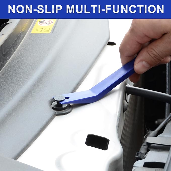 11 PCS AutoTrim Removal Tool Kit, Metal Pry Tool Auto Fastener Remover Pry Bar Set Trim Remover Kits for Vehicle Door Panel, Audio Radio Panel, Dashboard Repair Kit Blue