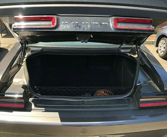 Trunk Organizer Cargo Net for Dodge Challenger 2008-2023 - Envelope Style Cargo Net for Coupe - Premium Mesh Car Trunk Organizer Vehicle Carrier Storage – Compatible with Challenger