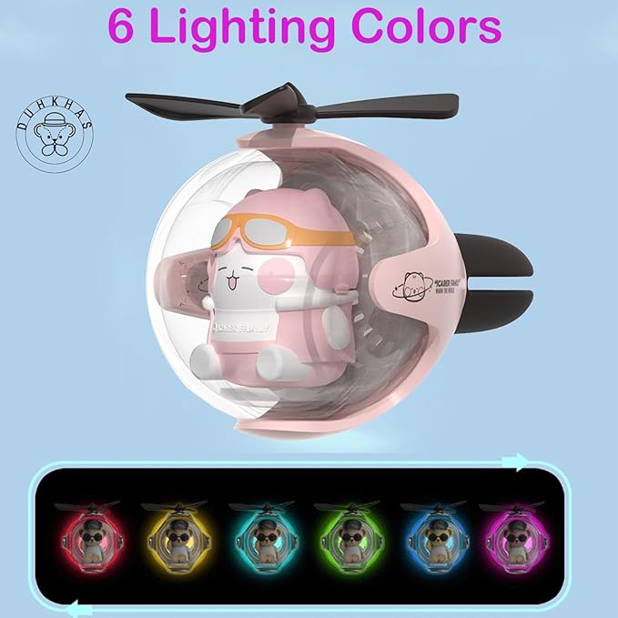 2 Pcs Pilot Car Air Freshener, Cute Duck Car Vent Clip Air Freshener Automotive Air Outlet Fan Diffuser, Automotive Interiors Vent Decoration (Cat+Duck - s)