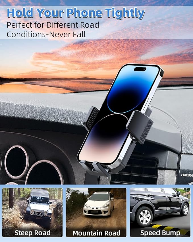 PZK Car Phone Mount for Toyota Tundra 2007 2008-2011 2012 2013 /Sequoia 2008-2011 2012 2013 Accessories Custom Air Vent Phone Holder Auto Lock Hands Free 360° Rotation Cell Phone Automobile Cradles