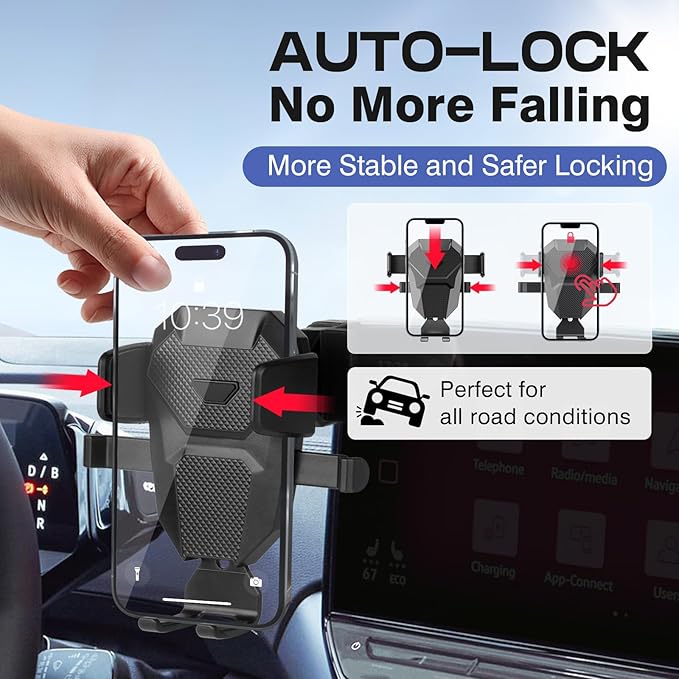 Car Phone Holder for Volkswagen ID.4 2020-2025 Accessories,Adjustable GPS ID.4 Cell Phone Mount for 12-inch Screen,Hands-Free Ultra Stable Air Ven Phone Stand Anti-Shake