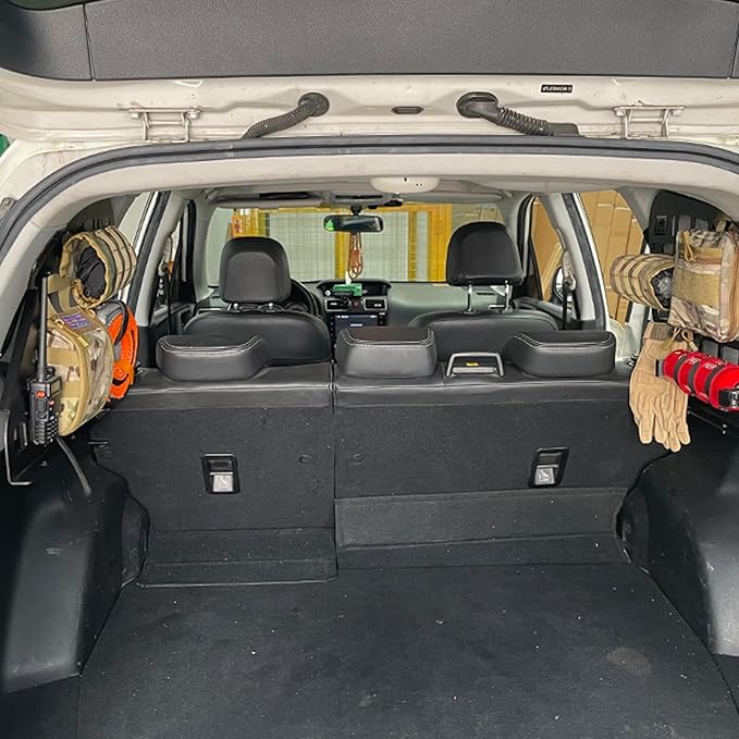 HIGH FLYING for Subaru Forester 14-18 Car Accessories Modular Storage Molle Panels System Trunk Shelf Luggage Storage Carrier Trunk Organizer Aluminum (Side Panels with Power Tailgate)