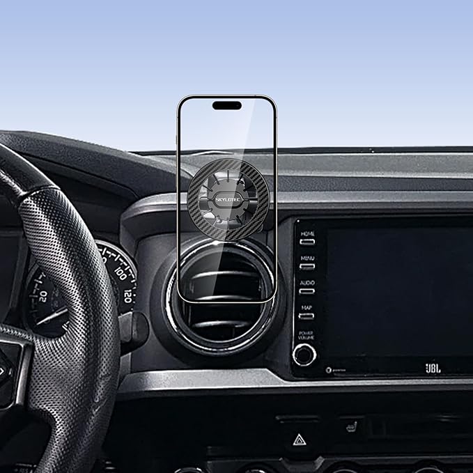 SKYLOTEC Car Phone Holder for Toyota Tacoma 2016 2017 2018 2019-2022 2023 Accessories Automobile Cradles Magnetic Phone Mount Compatible with MagSafe, Strong Magnets Cell Phone Base