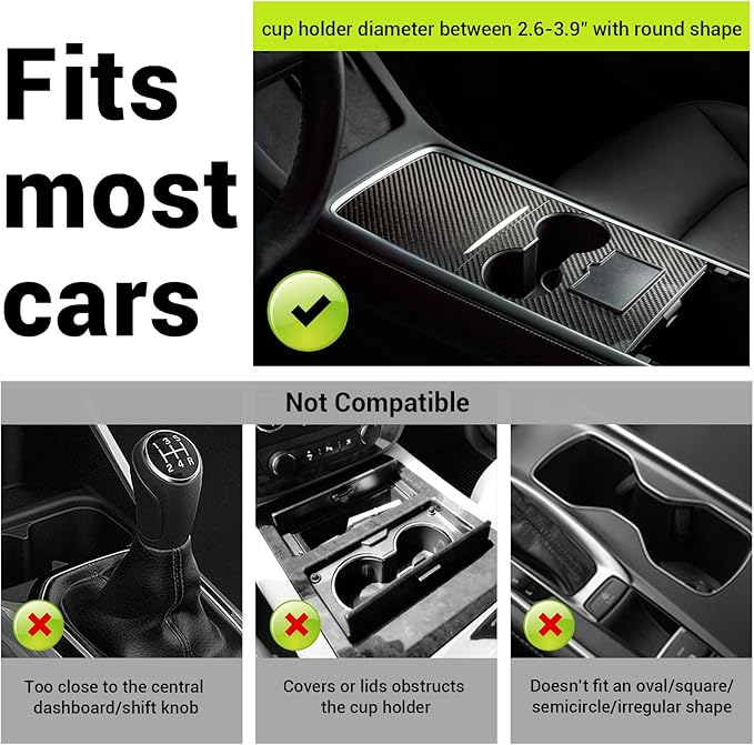 Car Cup Holder Expander Tray with Storage Box 4 in 1 Detachable Food Table Tray Car Console Storage Organizer Road Trip Essentials Accessories Gadgets - Fits Yeti, Hydro Flask 32/40 oz