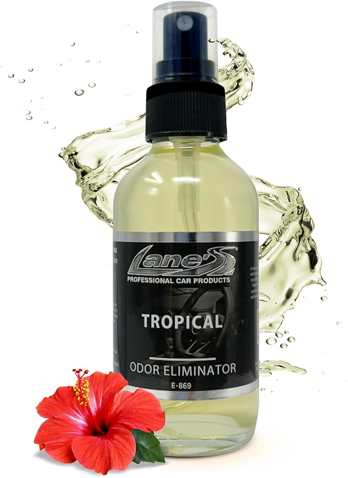 Lane's Premium Car Air Fresheners - Tropical Odor Eliminator Scent - 4oz Eliminate Bad Odors of Pet & Food From Car Interior Leather, Carpet, Upholstery Great For Cars, Trucks, SUVs, RVs & More