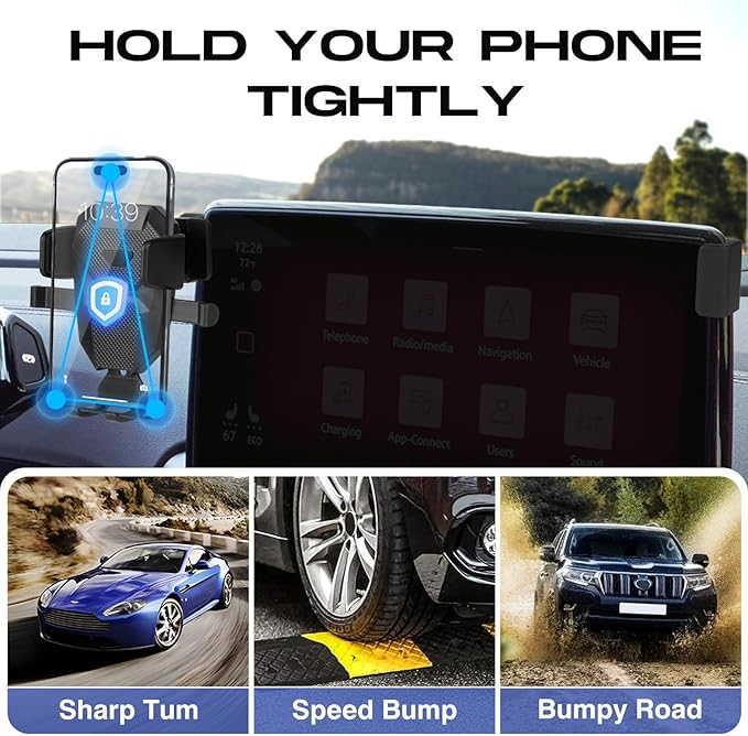 Car Phone Holder for Volkswagen ID.4 2020-2025 Accessories,Adjustable GPS ID.4 Cell Phone Mount for 12-inch Screen,Hands-Free Ultra Stable Air Ven Phone Stand Anti-Shake