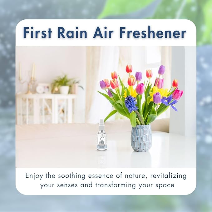 G's Breeze First Rain Air Freshener - Fresh Greens, Soft Florals, Crisp Air Essence - Refreshing Earthy Scent - Long-Lasting Aroma - Ideal for Home, Car, Office - Compact & Convenient, Odor Eliminator
