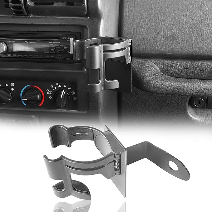 Hooke Road Multi-Function Drink Cup Holder Phone Mount Bracket for 1997-2006 Jeep Wrangler TJ