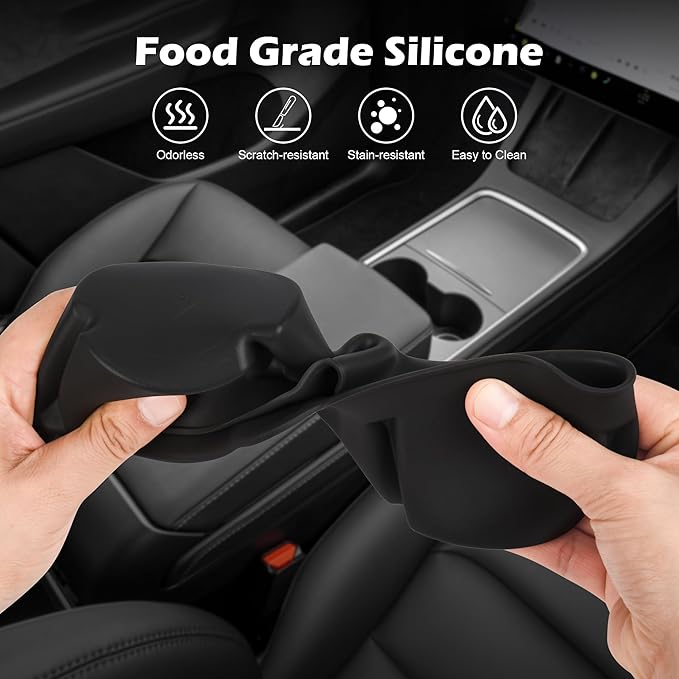 frani Center Console Cup Holder Designed for Tesla Model 3 2021-2023 Model Y 2021-2025,Tesla Interior Center Console Accessories Black