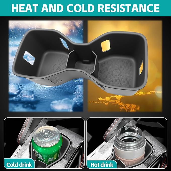 Cup Holder Organizer Compatible with 2022-2025 Nissan Frontier S SV Pro-X Pro-4X SL Accessories, Noise-Free Water & Dust Proof Silicone Insert Console Drink Holder for 22-25 Frontier Accessories