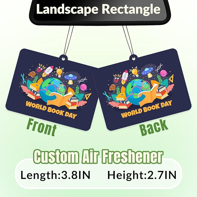 10-1000 Pcs Custom Air Fresheners with Picture - Personalized Photo Logo Text Double Sided Air Freshener Customized Bulk Gifts for Car Business Branding Events (Landscape Rectangle, Various)
