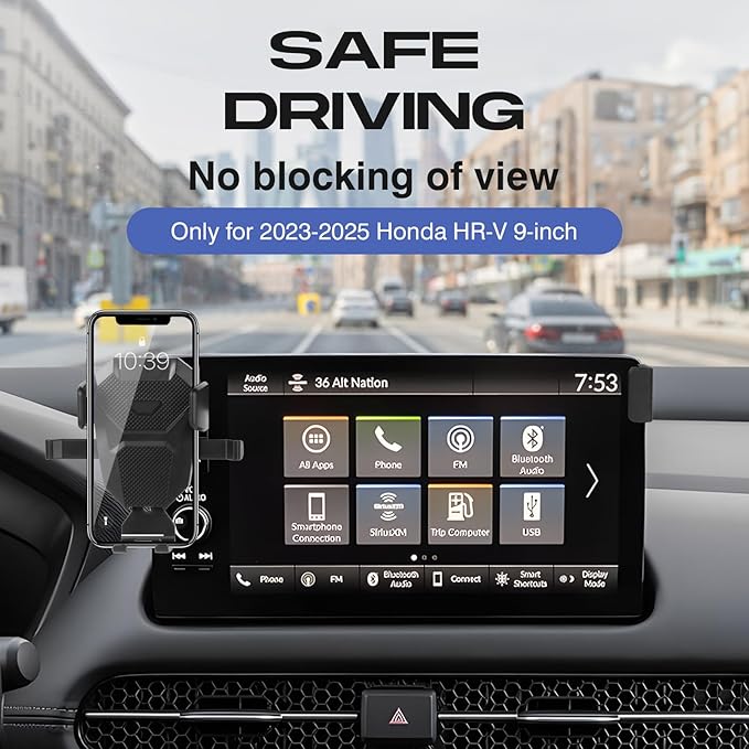 Car Phone Holder for 2023-2025 Honda HR-V Accessories,Adjustable GPS HR-V Phone Mount for 9-inch Screen,Hands-Free Ultra Stable HRV Air Vent Phone Stand