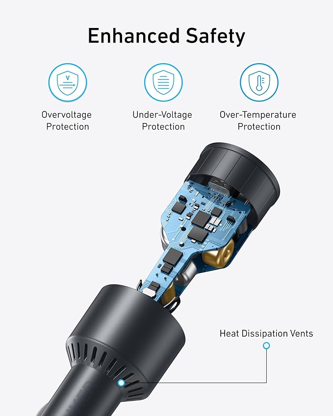 Anker iPhone 17 USB-C Car Charger, 167.5W Max 3-Port Ultra-Compact Type-C Fast Car Charger for MacBook Pro/Air, iPhone 17/16/15 Series, Samsung S24/S23, iPad Pro, AirPods and More