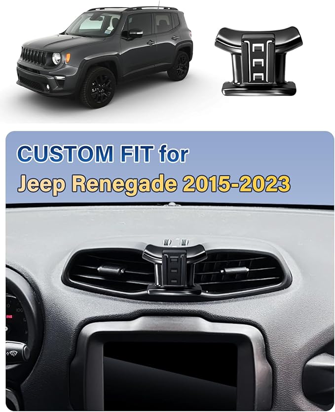 SKYLOTEC Car Phone Holder for Jeep Renegade 2015 2016 2017 2018 2019 2020 2021 2022 2023 Accessories Automobile Cradles Phone Mount, Cell Phone Base Not Block Air Vent