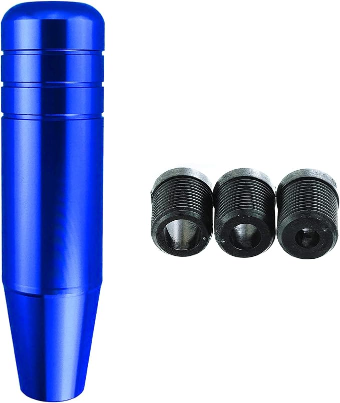 Abfer 5" Heavy Weighted Shifter Knob, Aluminum Alloy Car Gear Lever Stick Shift Handle Fit Most Automatic Manual Vehicle (Blue)