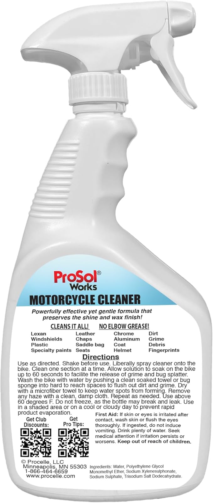 Bug Splat N' All Motorcycle Cleaner 32 fl oz - Motorcycle Cleaning Spray for Engine, Seat, Dash, & Wheel Cleaner - Effective on Oil, Dirt, Grease, Road Grime & More - Safe on All Surfaces