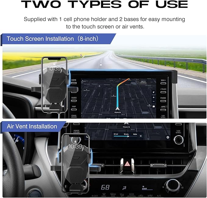 Car Phone Holder for Honda Civic 2022-2025/Acura Integra 2023-2025 Accessories,Adjustable GPS Civic Cell Phone Mount,Hands Free Ultra Stable Phone Stand for All Phones【Only for 9" Screen】