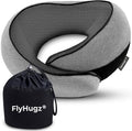 FlyHugz® Neck Travel Pillow | Memory Foam Neck Pillow for Comfort on Airplane | Compact and Ergonomic Design for Travel, Car Rides, and Home Use | Ideal for Adults and Kids