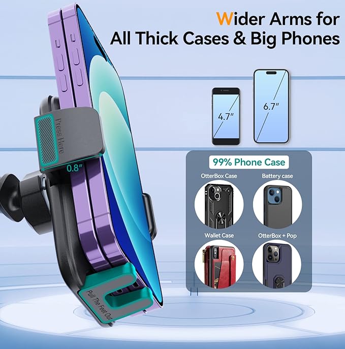 Car Phone Holder Mount, [Military-Grade Suction & Super Sturdy Base] 3 in 1 Universal Phone Mount for Car Dashboard Windshield Air Vent Dash Pad Car Mount for iPhone Android Smartphone