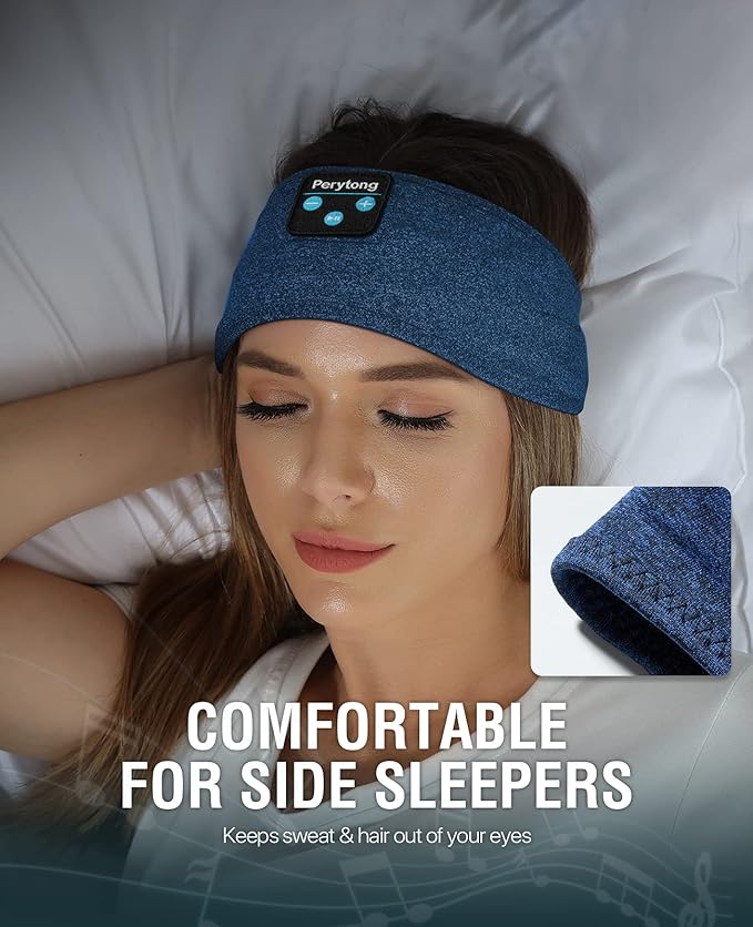 Perytong Sleep Headphones Wireless, Bluetooth Sports Headband Headphones with Ultra-Thin HD Stereo Speakers Perfect for Sleeping,Workout,Jogging,Yoga,Insomnia, Air Travel, Meditation (Deep Teal)