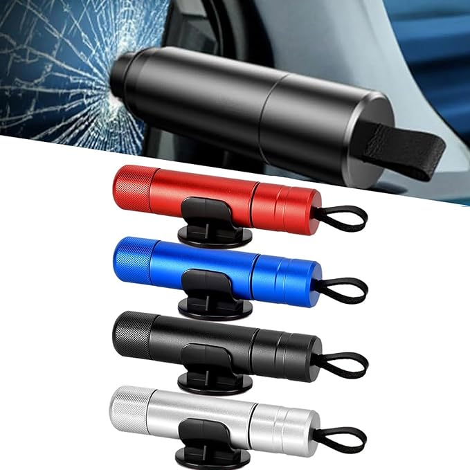 4Pcs Life Hammer Car Escape Tool and Seatbelt Cutter, Seat Belt Cutter and Glass Breaker, for Land and Underwater (4Pcs Mix)