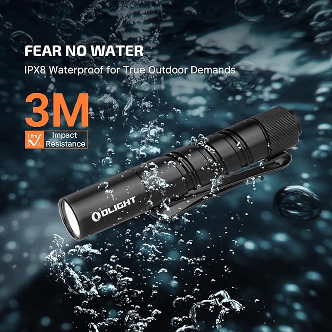 OLIGHT I3T 2 EOS Pocket EDC Flashlight, 200 Lumens Compact Bright Handheld Flash Lights, Dual-Output Tail Switch with AAA Battery and Two-Way Pocket Clip for Camping and Hiking (Black)