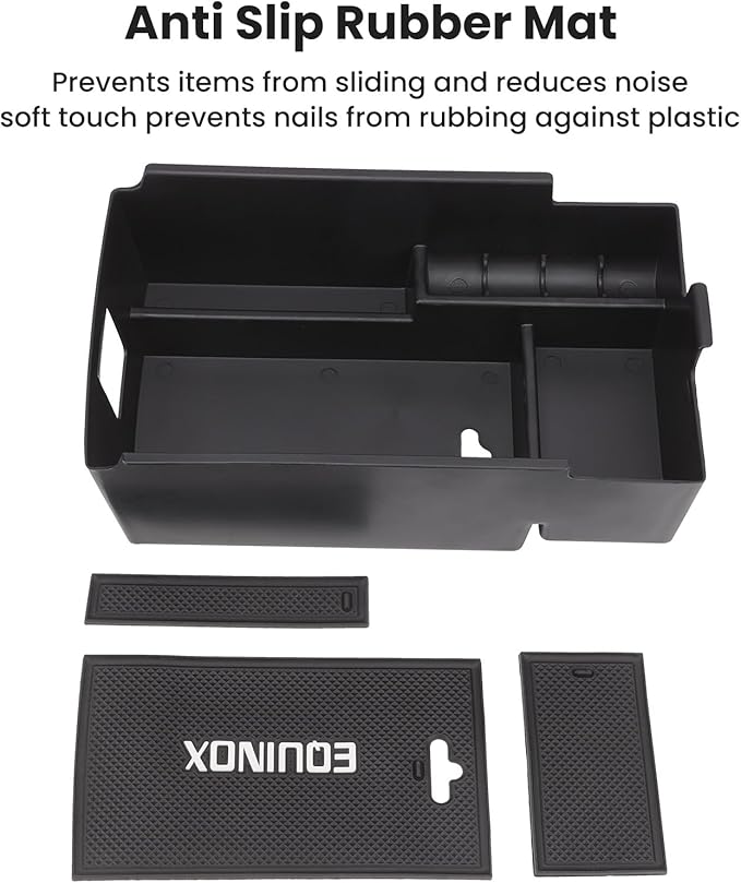 Center Console Organizer Armrest Tray Insert for Chevy Equinox 2018-2024, Accessories for 2018-2024 Equinox Center Console Tray Storage Box, ABS Plastic, Black